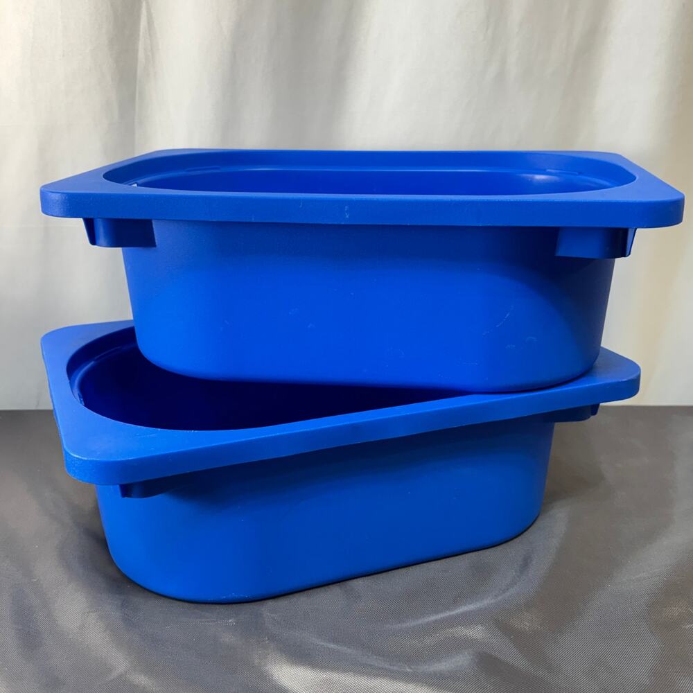 IKEA Trofast Boxes Bins Blue Lot of 2 X-Small 7 3/4" x 11 3/4" x 4" GUC Storage
